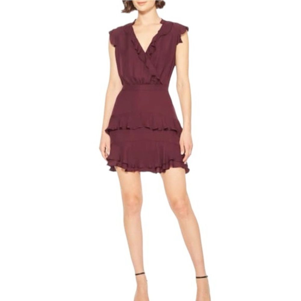 Elegant Burgundy Ruffle Dress
